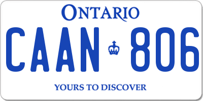 ON license plate CAAN806