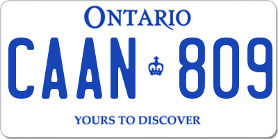 ON license plate CAAN809