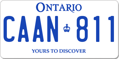 ON license plate CAAN811