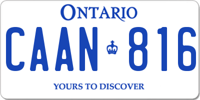 ON license plate CAAN816