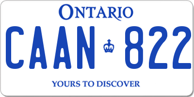 ON license plate CAAN822