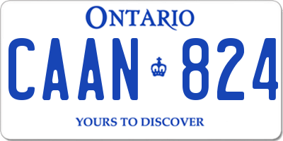 ON license plate CAAN824