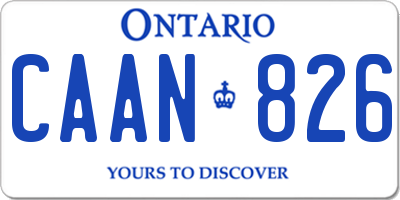 ON license plate CAAN826