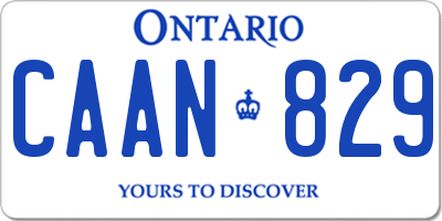 ON license plate CAAN829