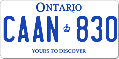 ON license plate CAAN830