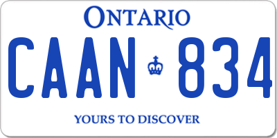 ON license plate CAAN834