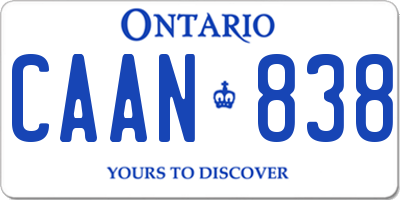 ON license plate CAAN838