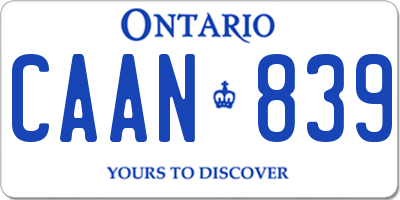 ON license plate CAAN839