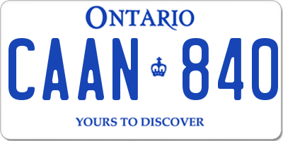 ON license plate CAAN840