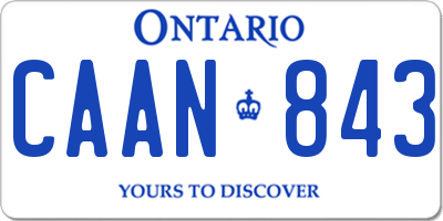 ON license plate CAAN843