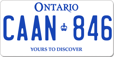 ON license plate CAAN846