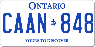 ON license plate CAAN848