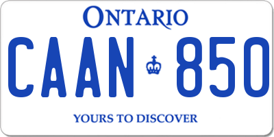 ON license plate CAAN850