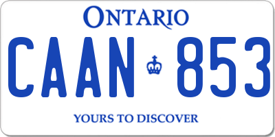 ON license plate CAAN853