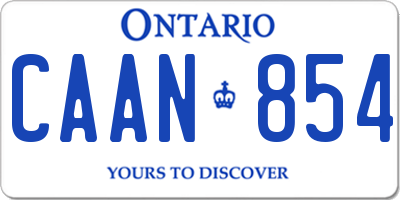 ON license plate CAAN854