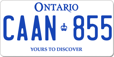 ON license plate CAAN855