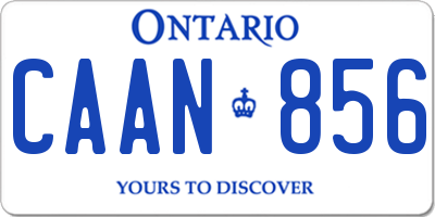 ON license plate CAAN856