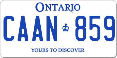 ON license plate CAAN859