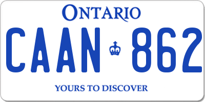 ON license plate CAAN862