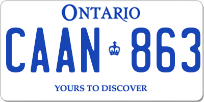 ON license plate CAAN863