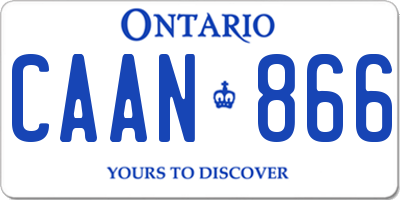 ON license plate CAAN866