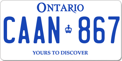 ON license plate CAAN867