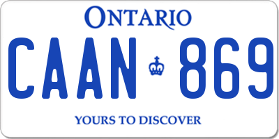 ON license plate CAAN869