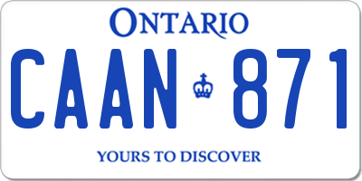 ON license plate CAAN871