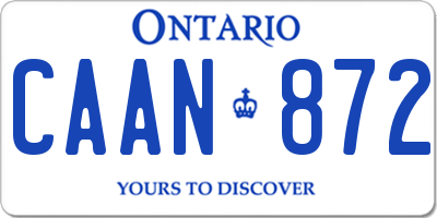 ON license plate CAAN872