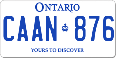 ON license plate CAAN876