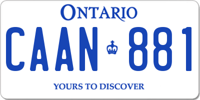 ON license plate CAAN881