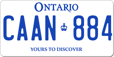 ON license plate CAAN884