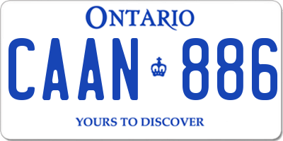 ON license plate CAAN886