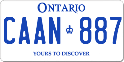 ON license plate CAAN887