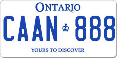 ON license plate CAAN888