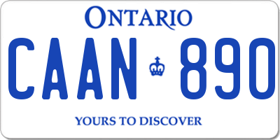 ON license plate CAAN890