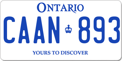 ON license plate CAAN893