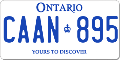 ON license plate CAAN895