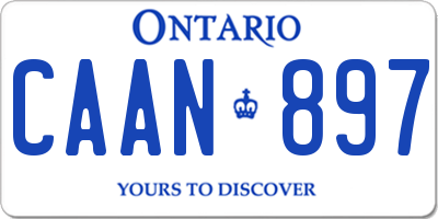 ON license plate CAAN897