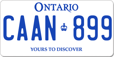 ON license plate CAAN899