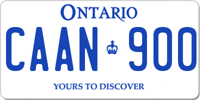 ON license plate CAAN900