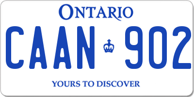 ON license plate CAAN902