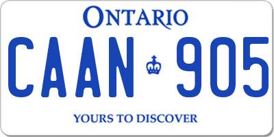 ON license plate CAAN905