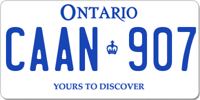 ON license plate CAAN907