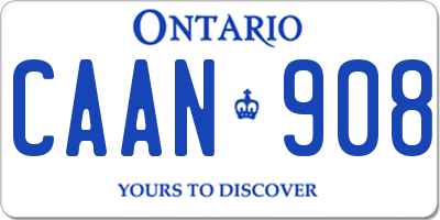 ON license plate CAAN908