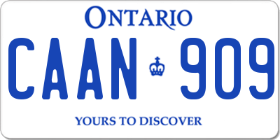 ON license plate CAAN909