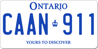 ON license plate CAAN911