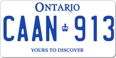 ON license plate CAAN913