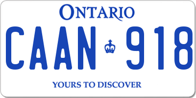 ON license plate CAAN918