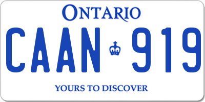 ON license plate CAAN919